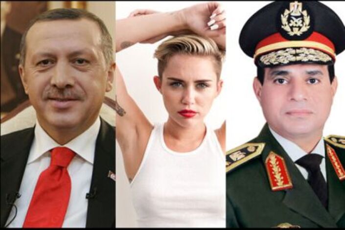 مايلي سايروس تكتسح السيسي وأوباما وأردوغان