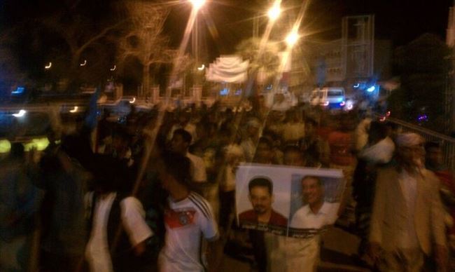 مسيرة حاشدة بسيئون للتنديد باعمال القتل في عدن