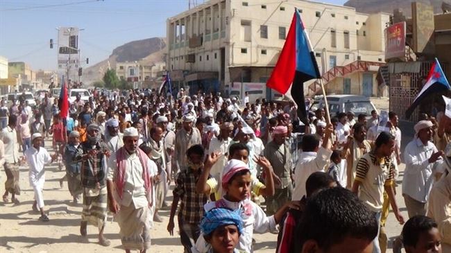 تظاهرة حاشدة ببلدة القطن تنديدا بأعمال قتل قيادات جنوبية