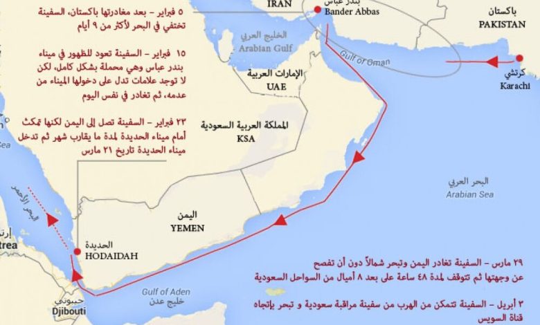 فايننشال تايمز تكشف تورط أيران في تسليح المتمردين الحوثيين عبر سفن شحن