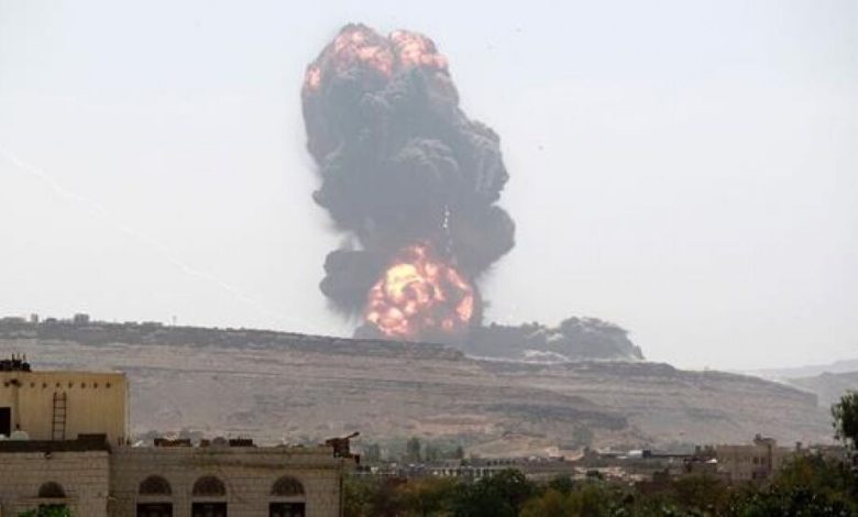 طيران التحالف العربي يقصف مواقع الانقلابيين في صنعاء