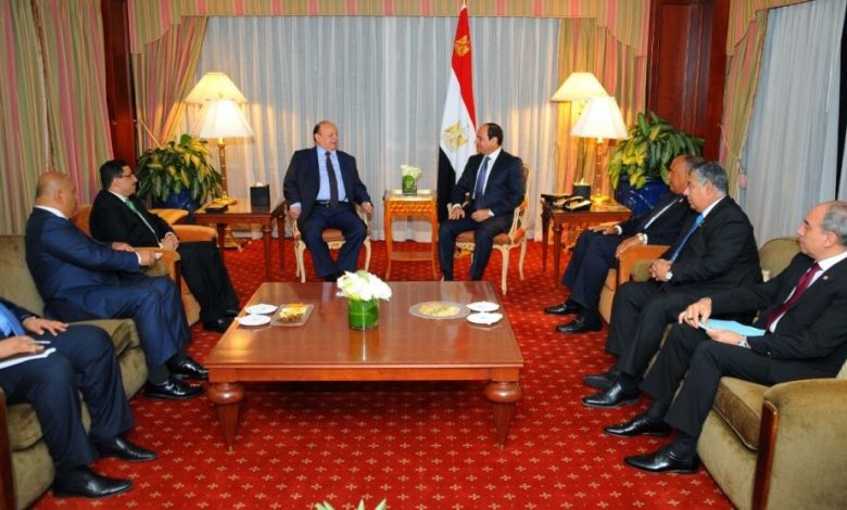 هادي يلتقي الرئيس المصري