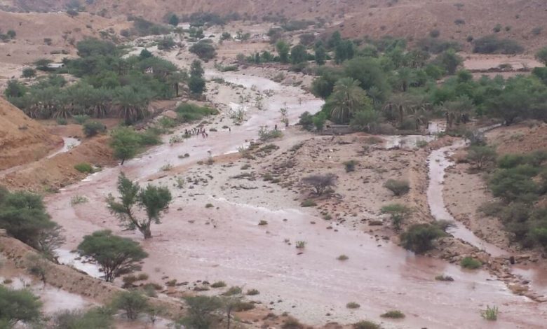 هطول أمطار بين المتوسطة و الغزيرة على أجزاء من محافظة شبوة