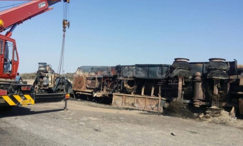 احتراق شاحنة غاز بمحافظة ابين