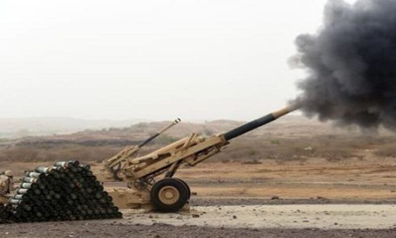 مقتل ستة حوثيين بقصف مدفعي في جبهة مريس بالضالع