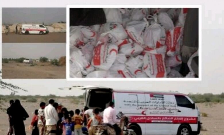 هلال الإمارات:: يوزع وجبات الإفطار على مخيم للنازحين بالخوخة